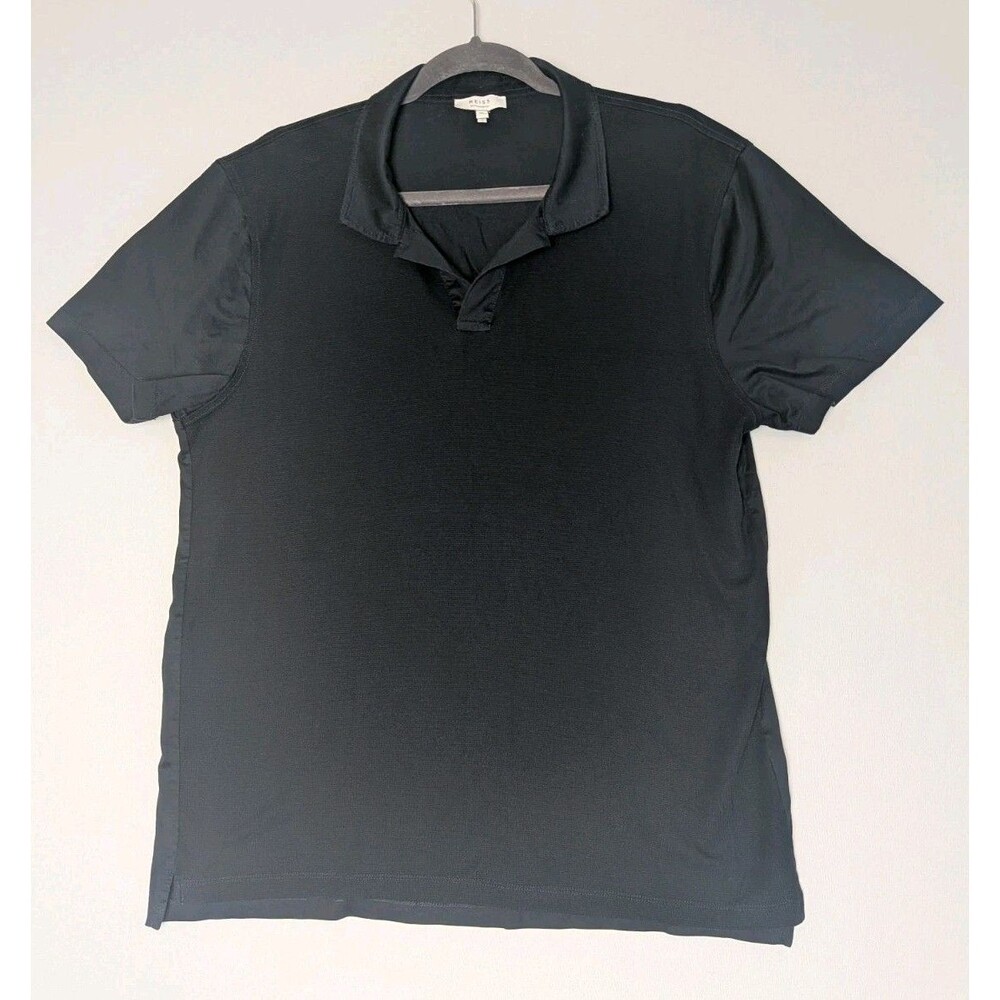 Reiss Polo Shirt Size XL Black Made of Egyptian Cotton Stefan